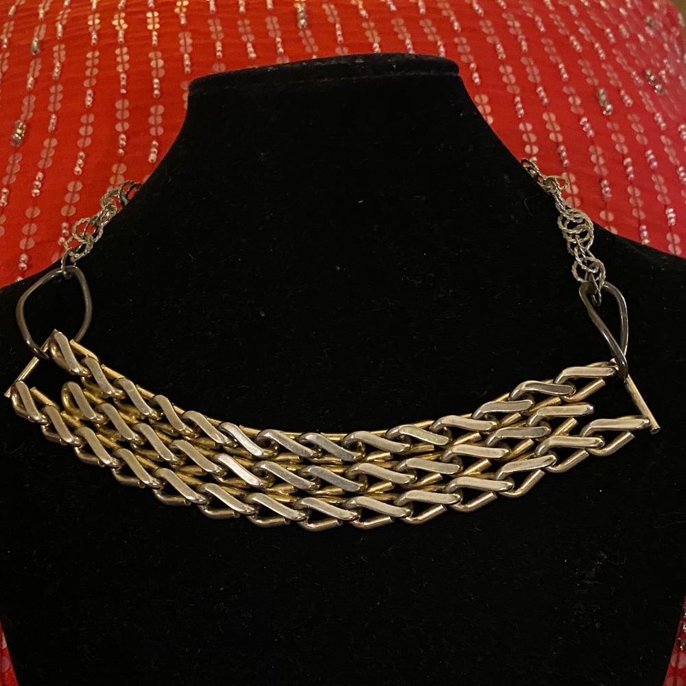 Vintage Very Unique Chunky Necklace Adjustable Lobster Claw Closure